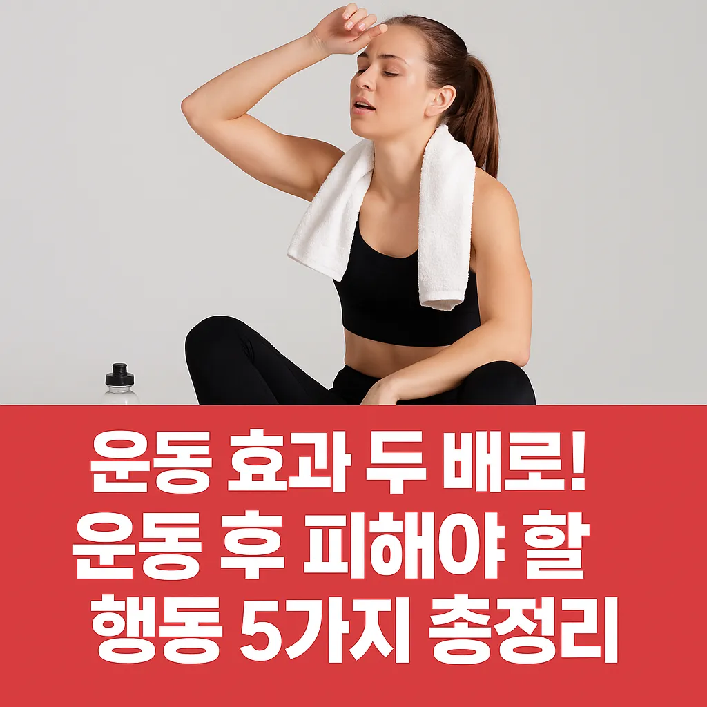 운동 후 피해야 할 행동